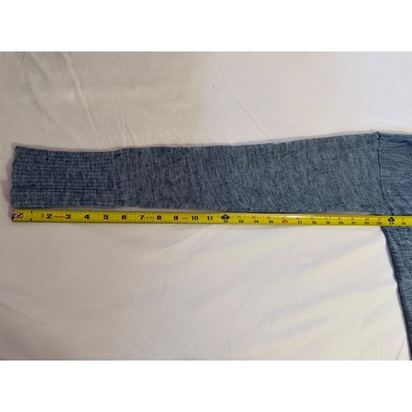 Lululemon Open Front Hooded Cardigan Blue Heathered Knit Thumbholes Womens - Picture 8 of 8